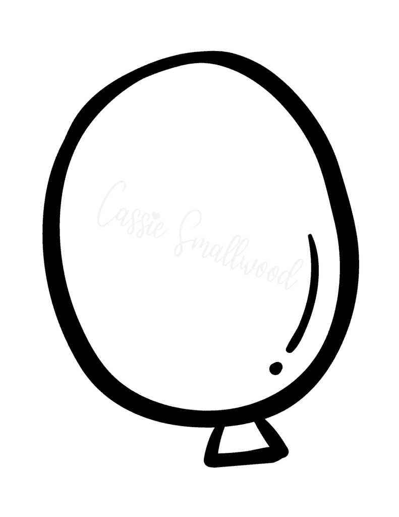 full page balloon template free printable black and white outline