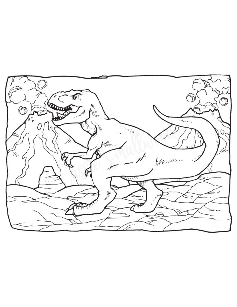free printable t rex coloring page
