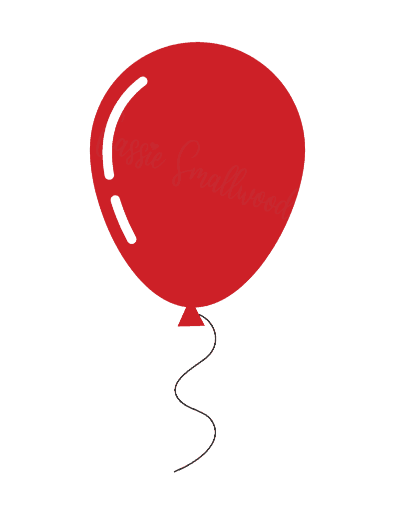 red colored party balloon template free printable pdf