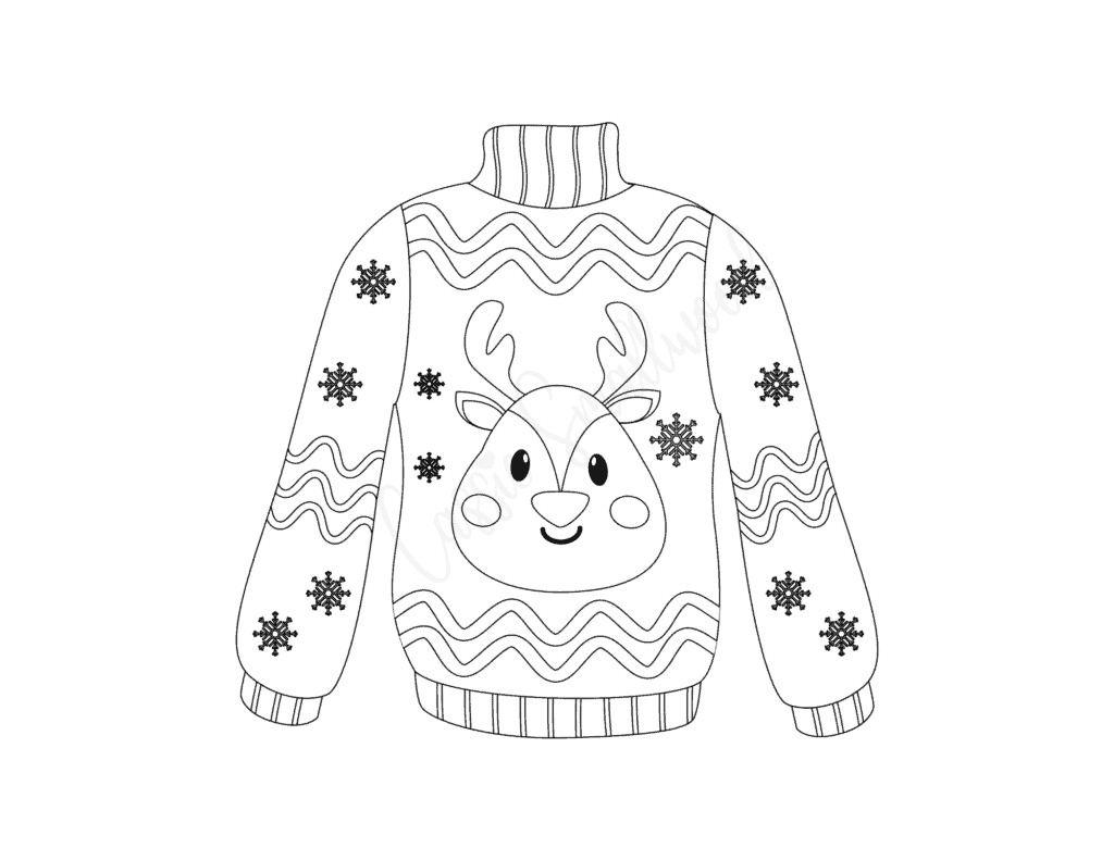 reindeer ugly christmas sweater template