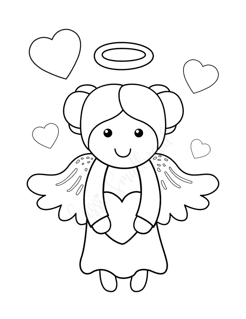 simple angel coloring page for kids
