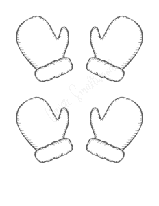 small mitten stencils, pairs per page