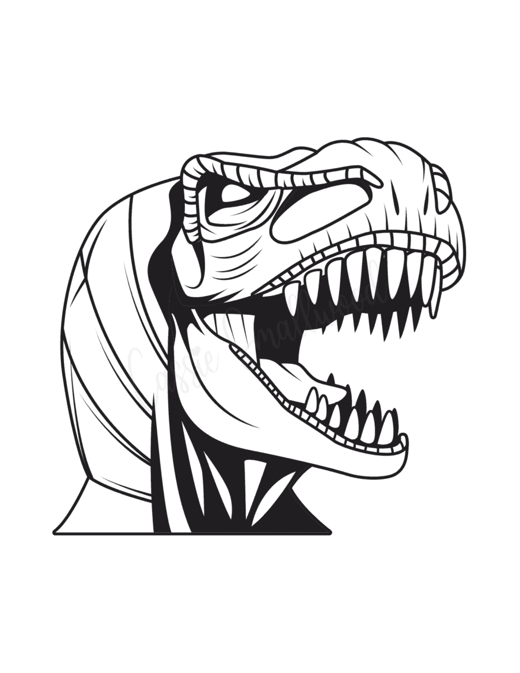 Scary T Rex Coloring Page