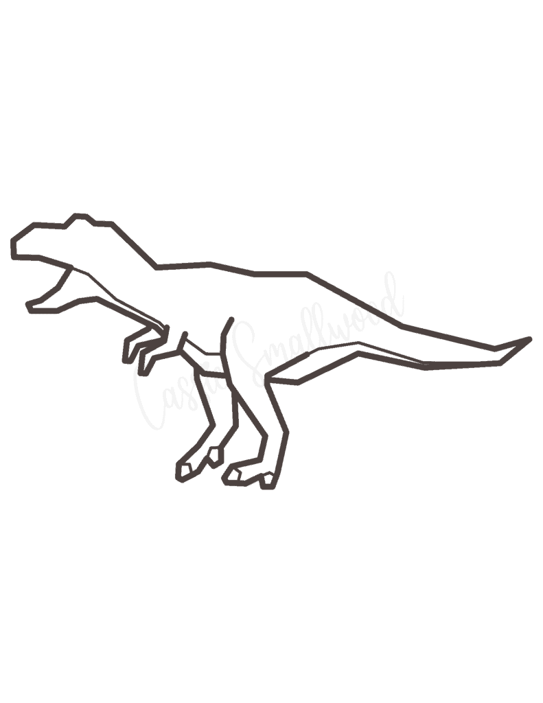 t rex template and coloring page