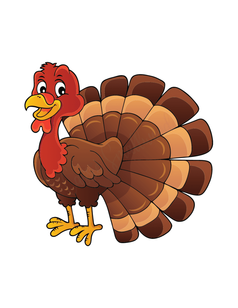 large turkey template in color