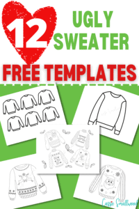 Ugly Christmas sweater templates free printable