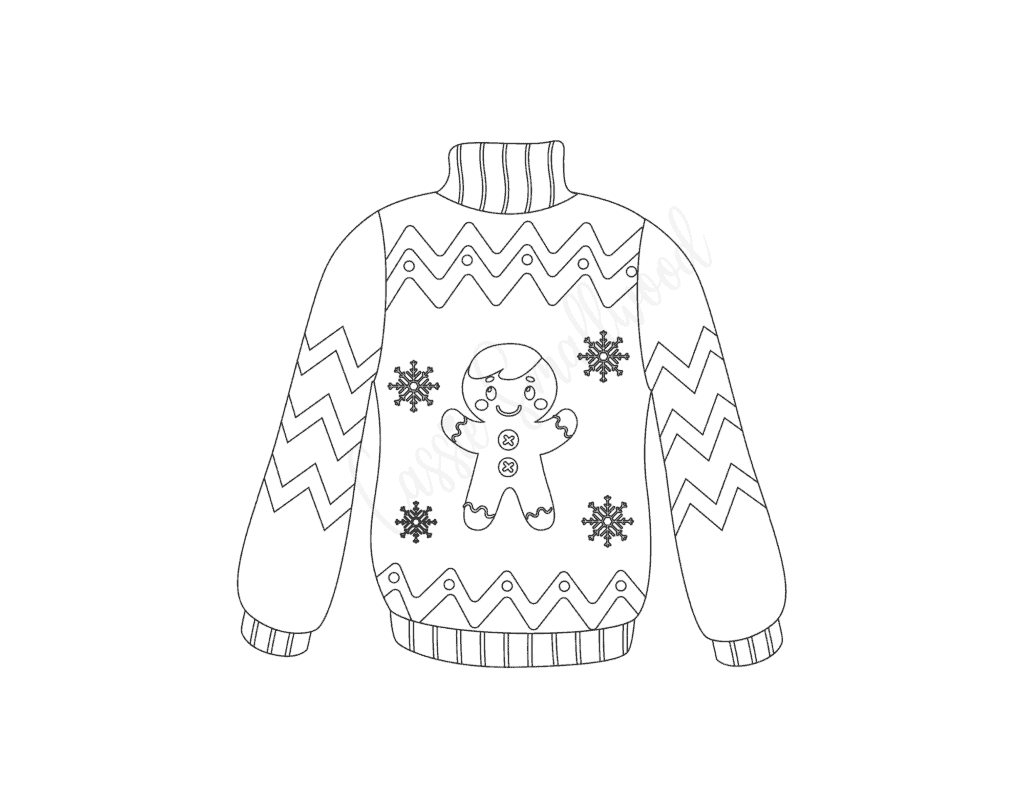 gingerbread man ugly christmas sweater template free printable