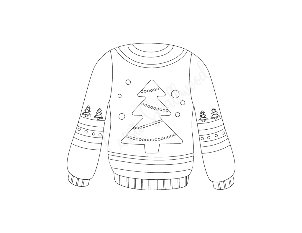 Christmas tree ugly sweater template to cut out