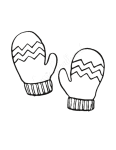 Winter mitten template with design