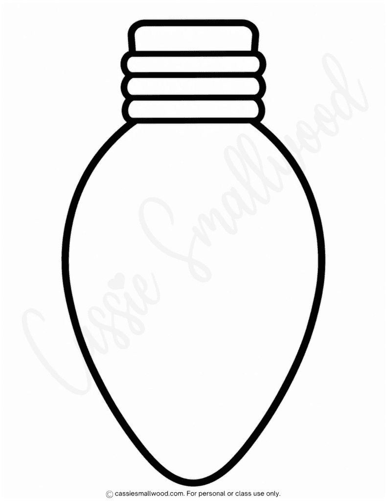 large Christmas light template free printable pdf, big Christmas light bulb template for kids, Christmas light outline preschool, blank Christmas light stencil simple, Christmas light bulb pattern transparent, Holiday light template free download pdf