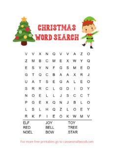 Easy Christmas Word Search - Cassie Smallwood