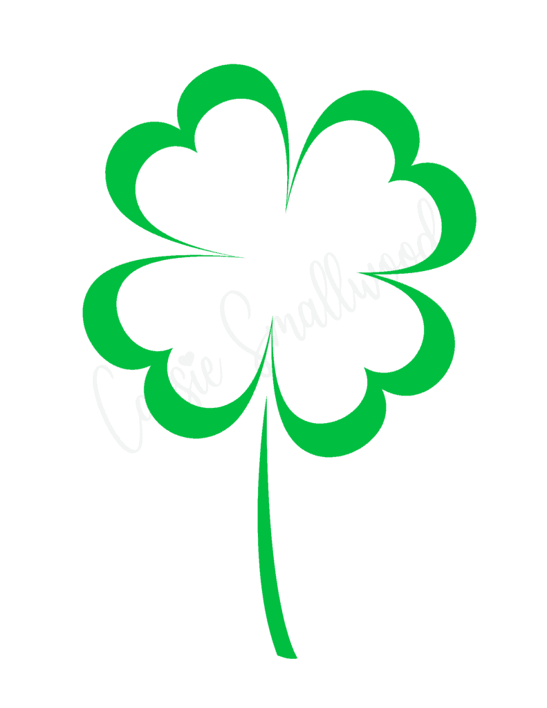 full page four leaf clover template
