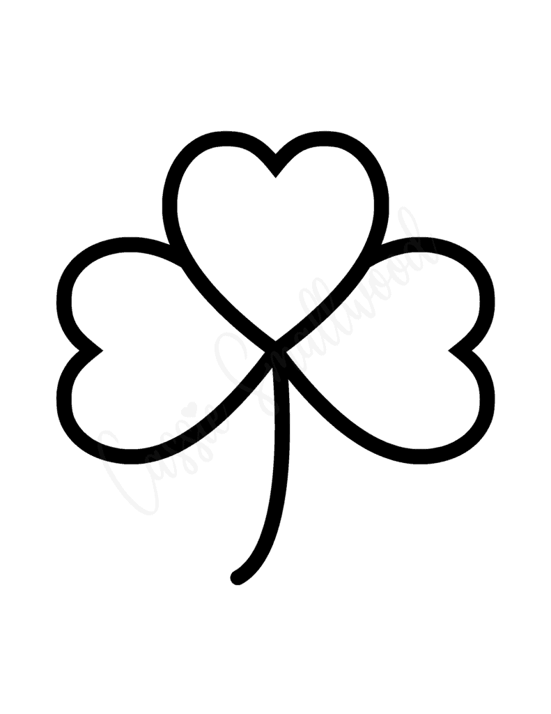 full page shamrock template black and white outline