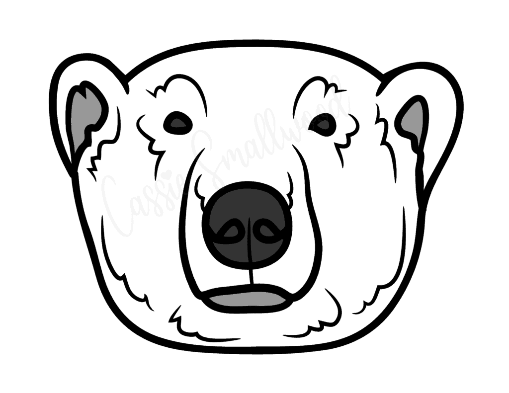 large polar bear face template