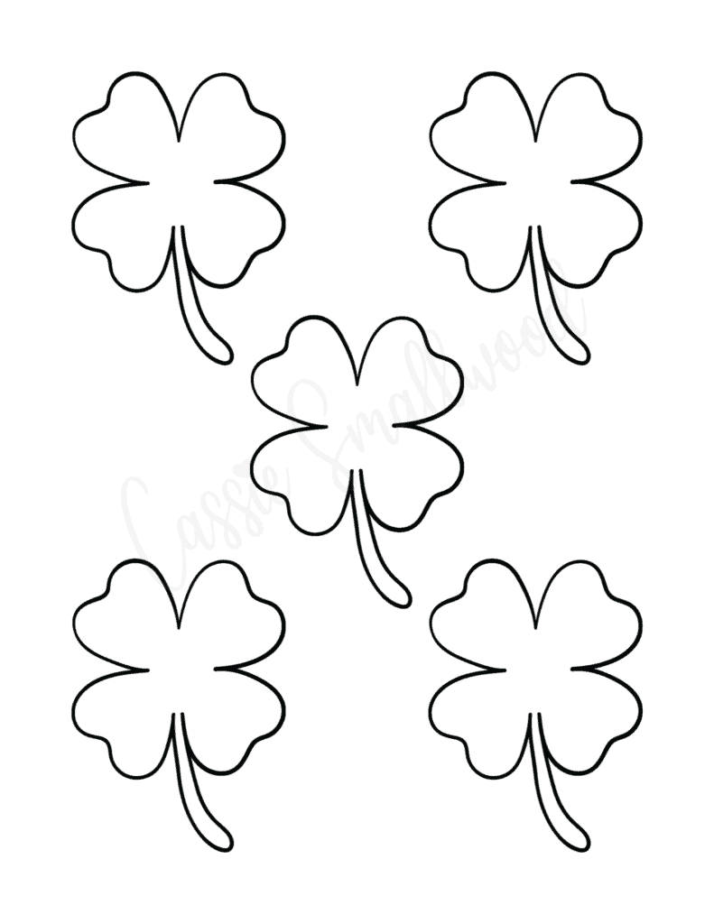 Small four leaf clover printable templates