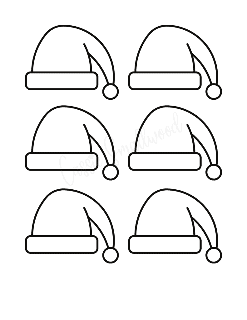 free printable small santa hat templates 6 per page