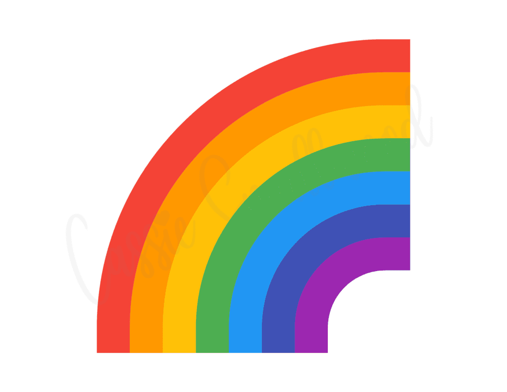large color half rainbow pattern