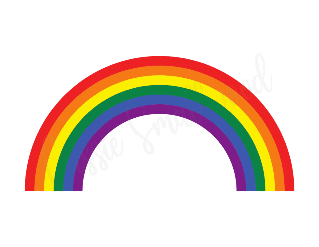 large rainbow color cut out template