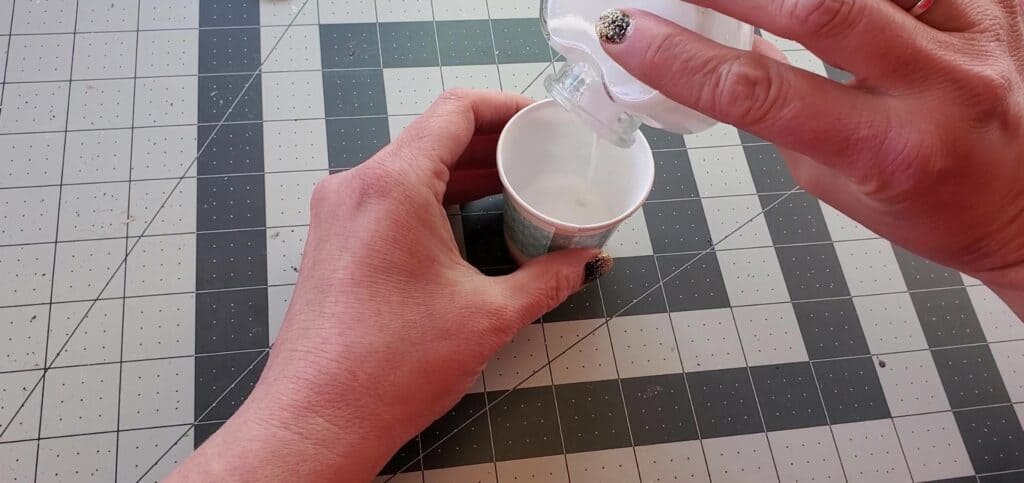 pour out excess mod podge