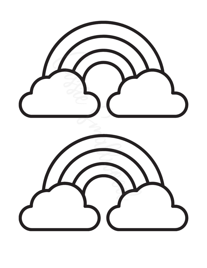 medium black and white rainbow and cloud templates