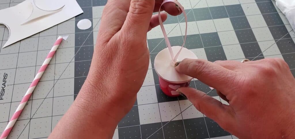 make a loop to hang your mini Starbucks cup ornament
