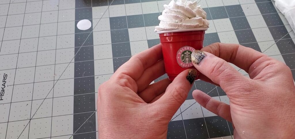 apply printable Starbucks logo to the mini Starbucks cup
