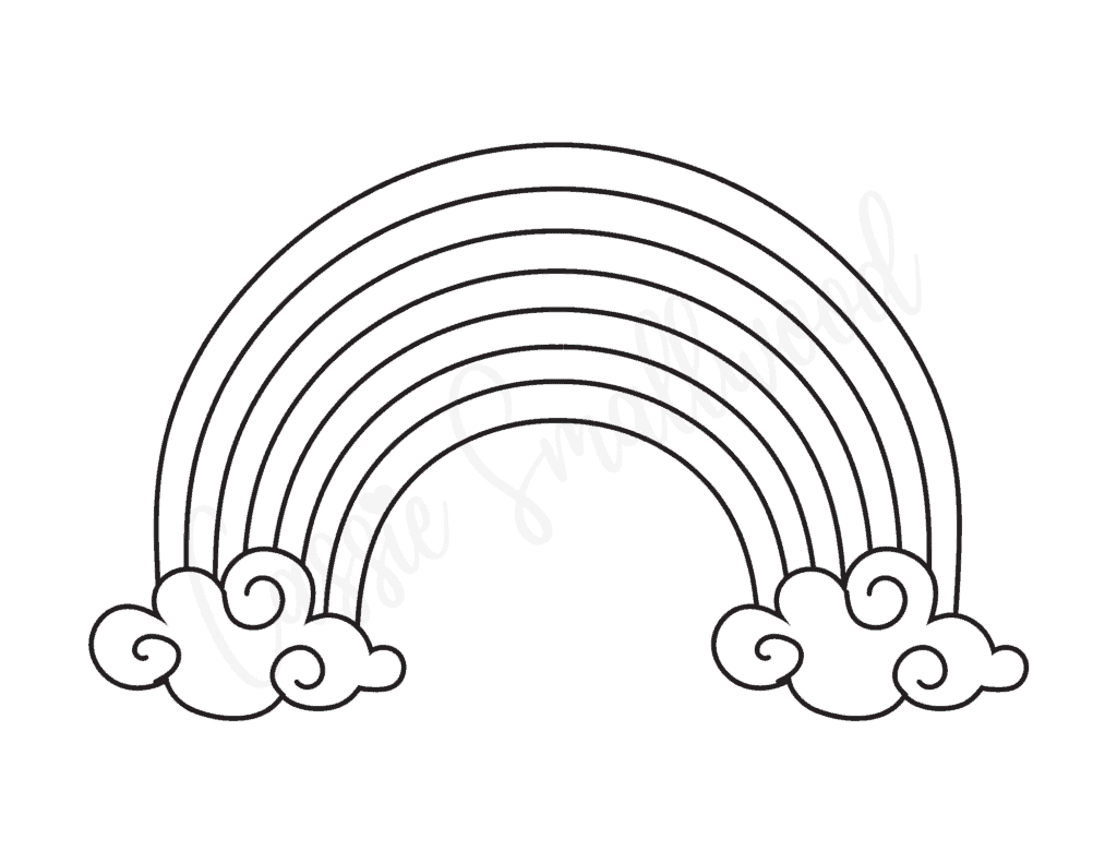 Cute Rainbow Coloring Page