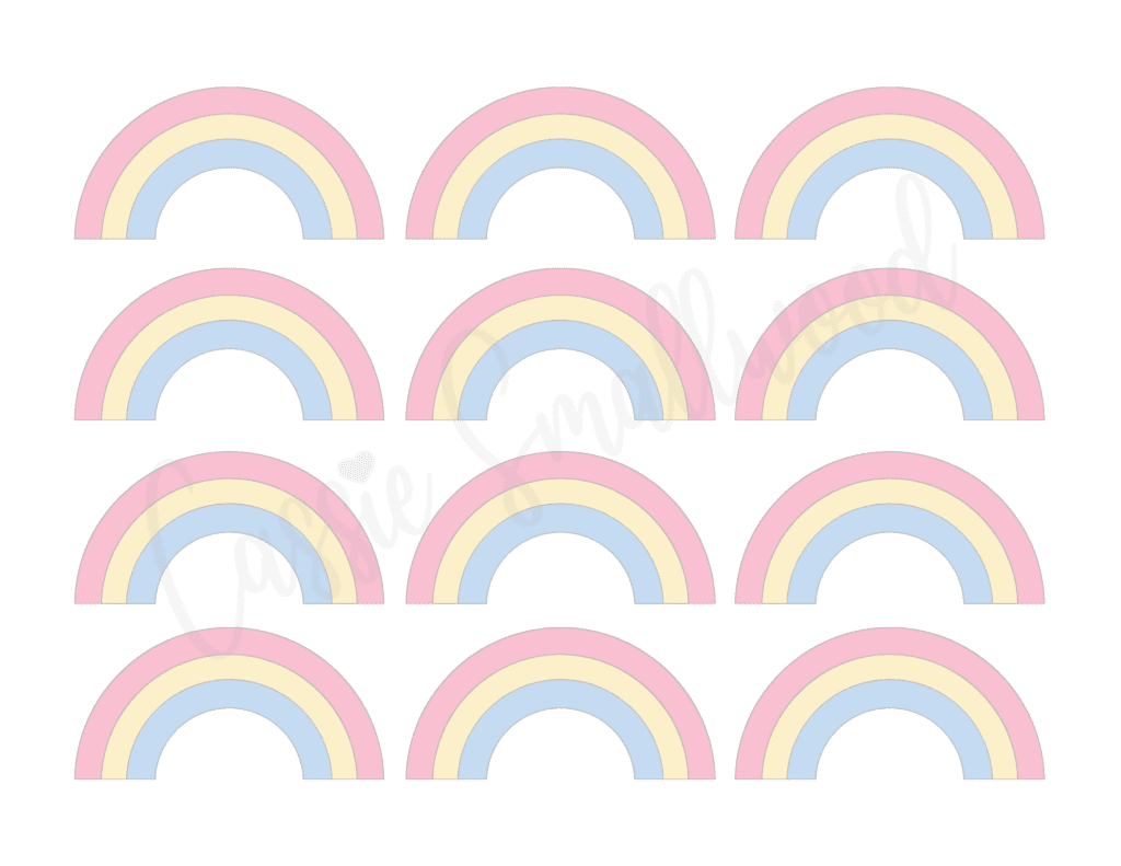 small pastel rainbow templates