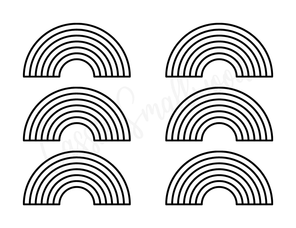 small rainbow outline printable template black and white