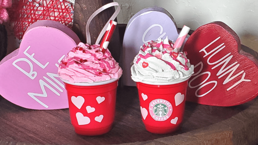 Valentine mini Starbucks cups craft