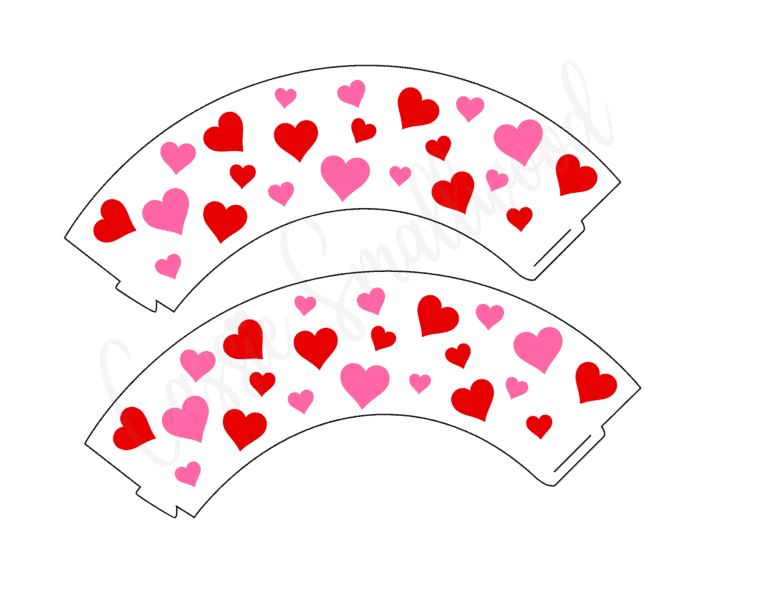 Free Printable Valentine Heart Cupcake Wrappers