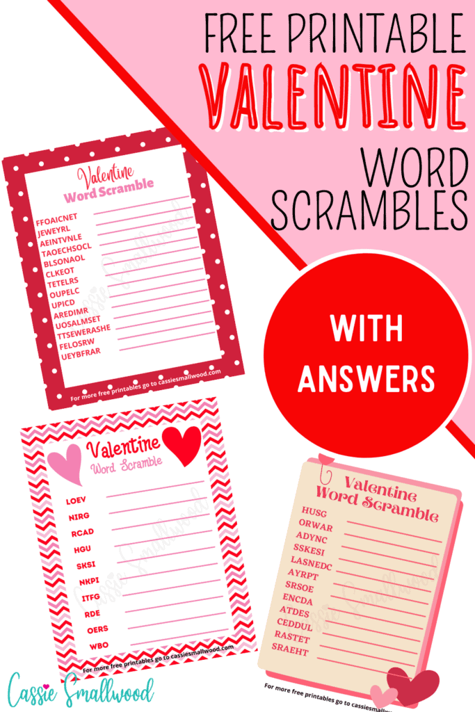 free printable valentine word scramble puzzles