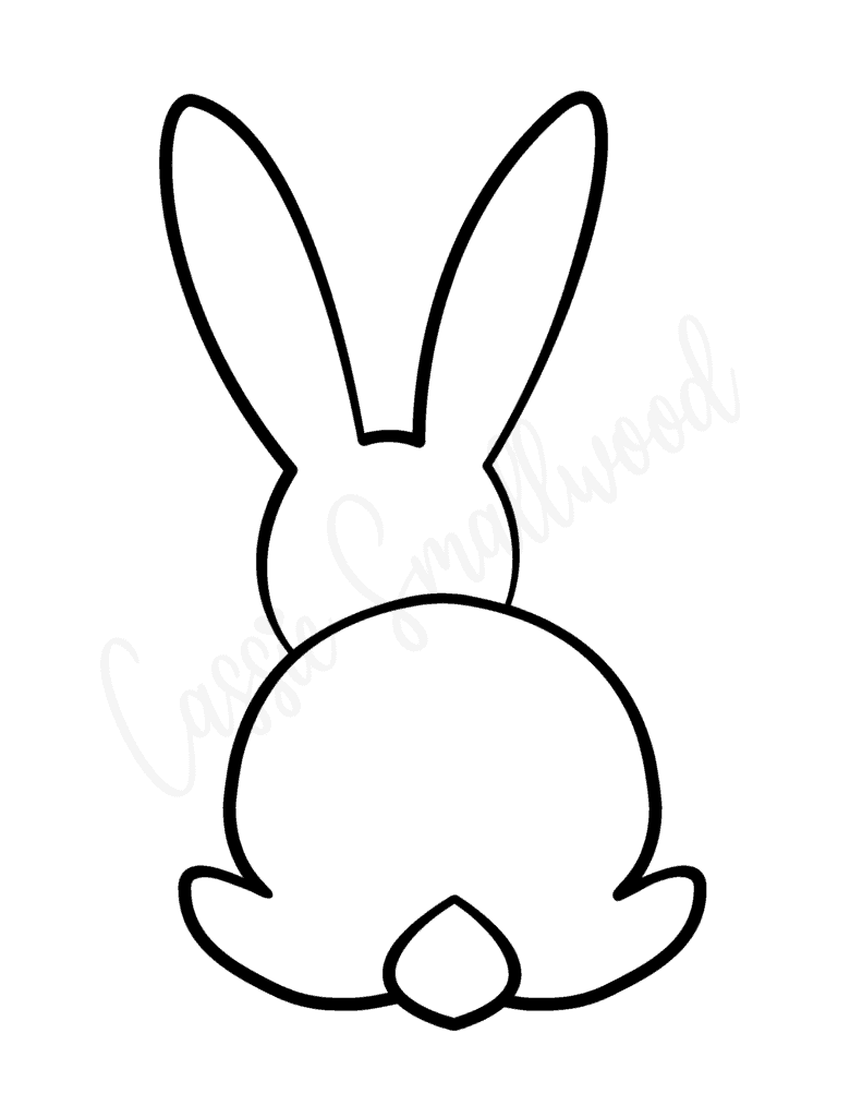 Free printable full page bunny butt template