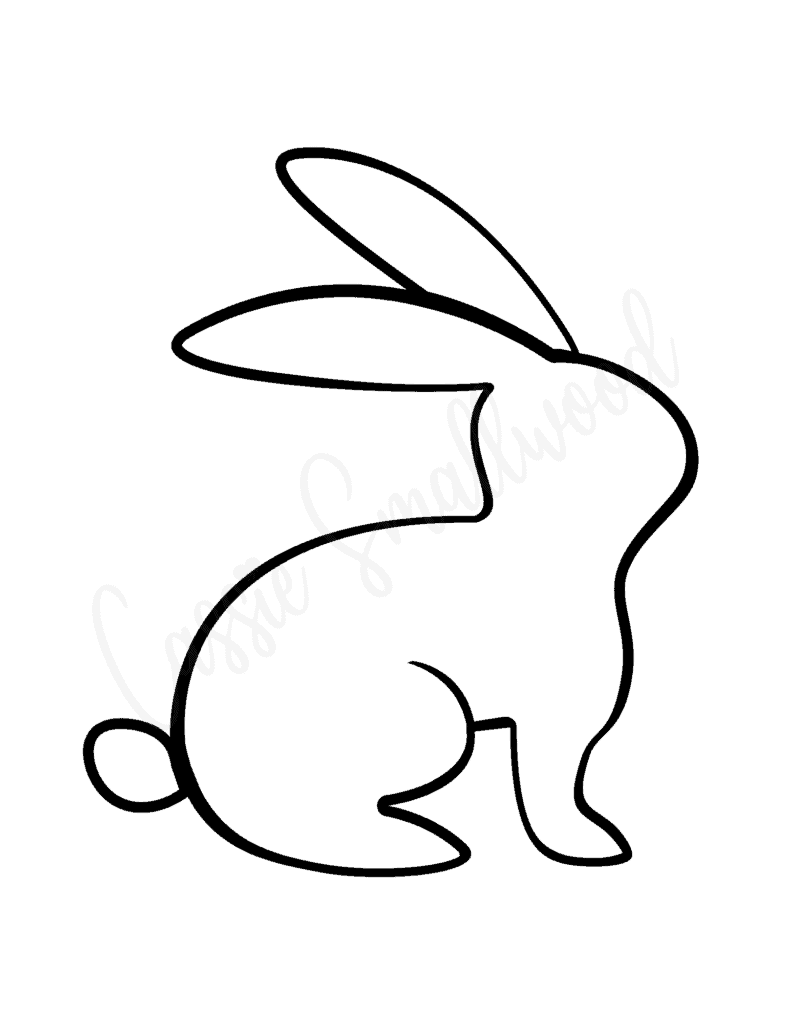 full page bunny silhouette stencil