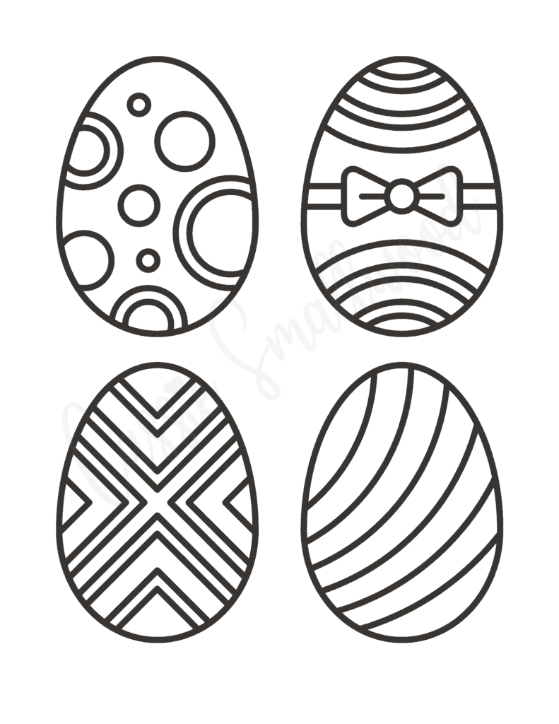 Black and white designed Easter egg cut outs