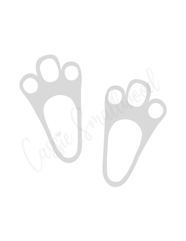 large bunny feet template 2 feet per page