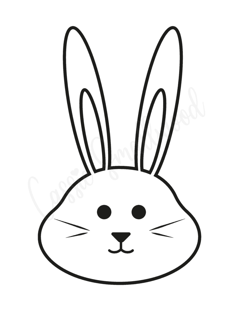 large Easter bunny head outline free printable