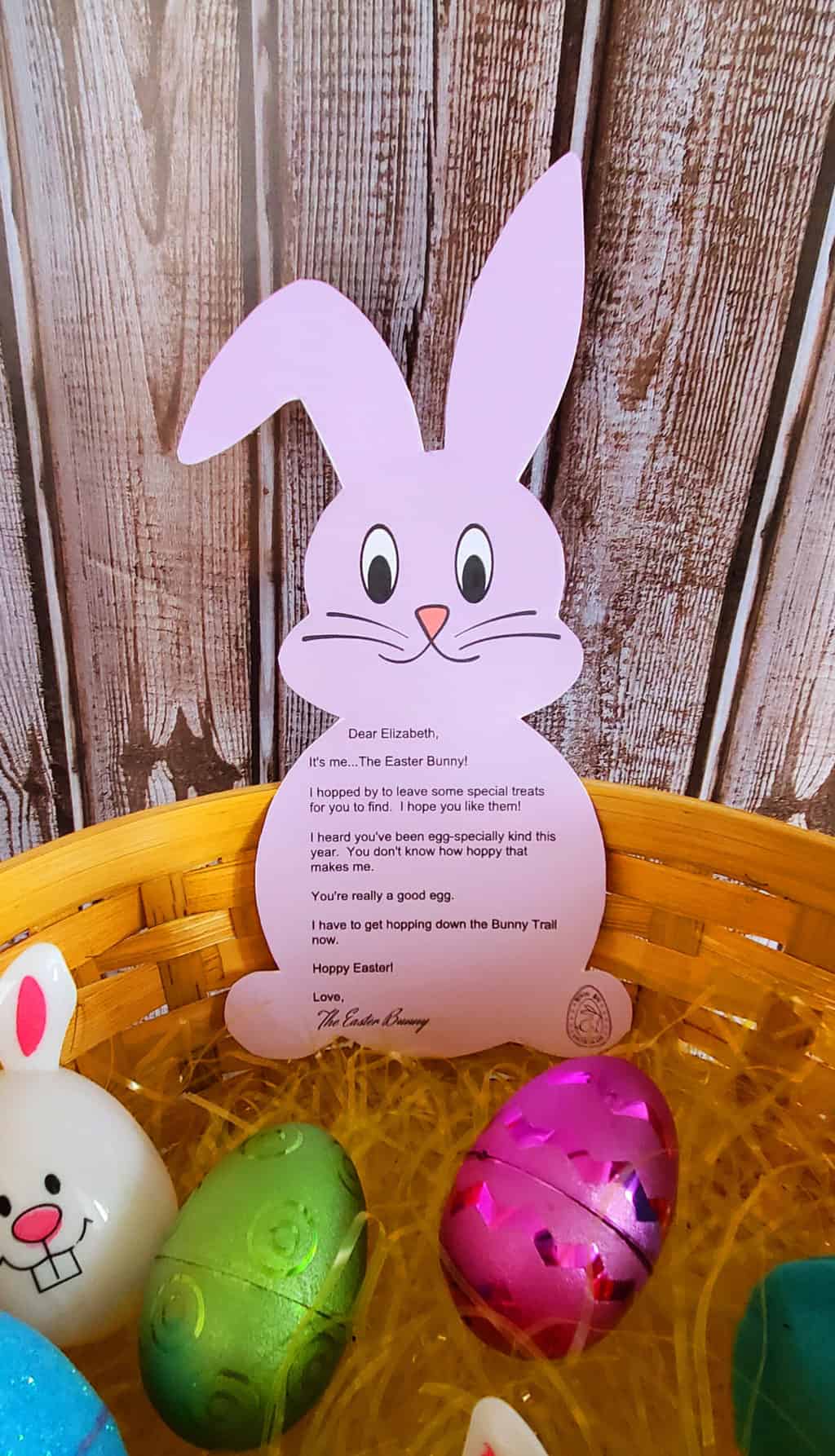 personalized Easter Bunny letter