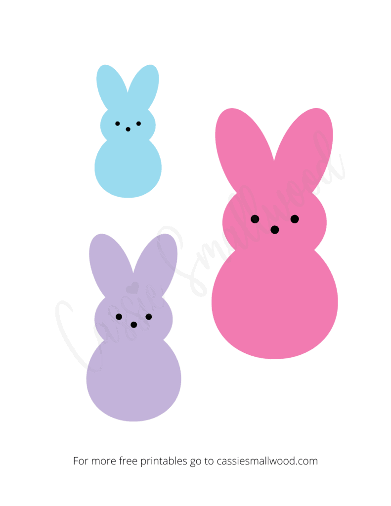 Peeps bunny templates in 3 sizes