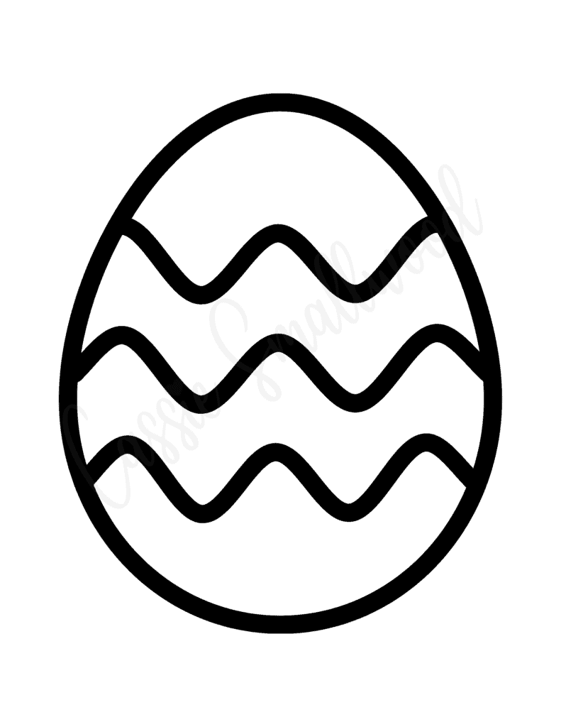 patterned egg template with wavy lines