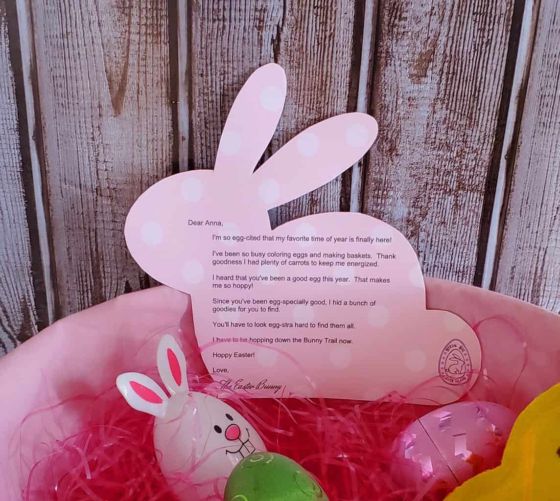 Pink Easter Bunny Note