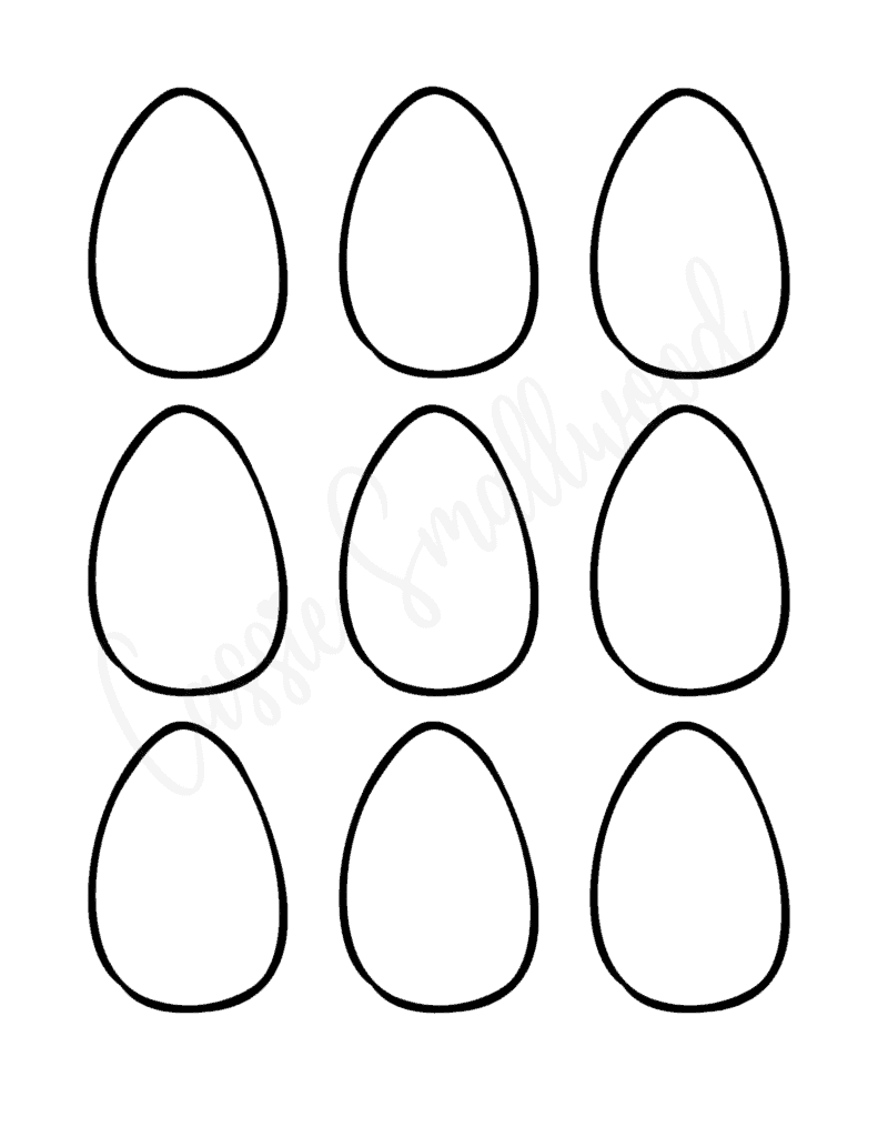 small Easter egg template blank