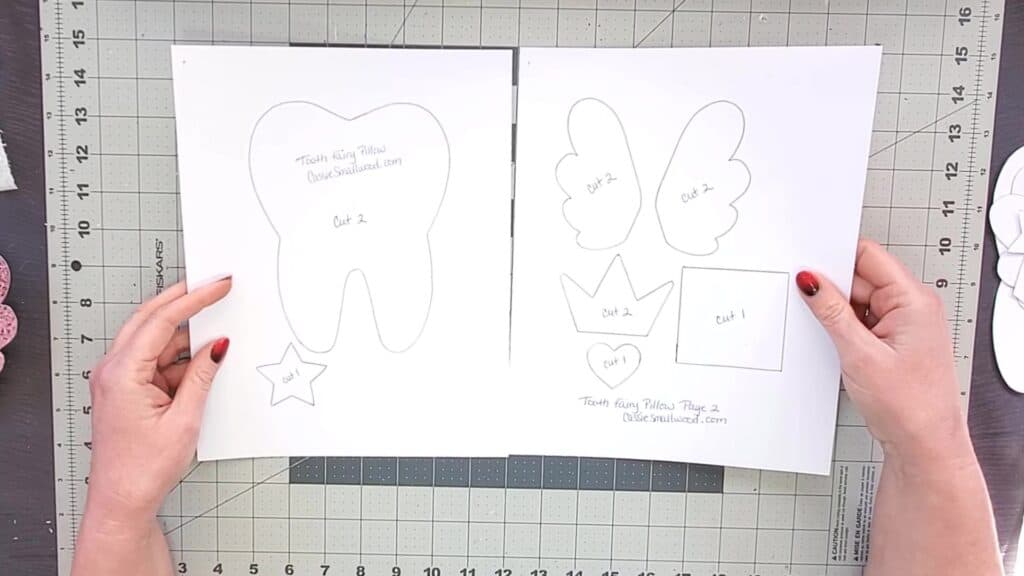 tooth template for diy tooth fairy pillow