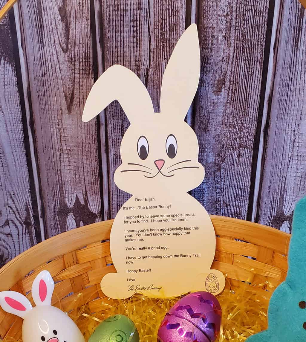 official Easter Bunny letter printable