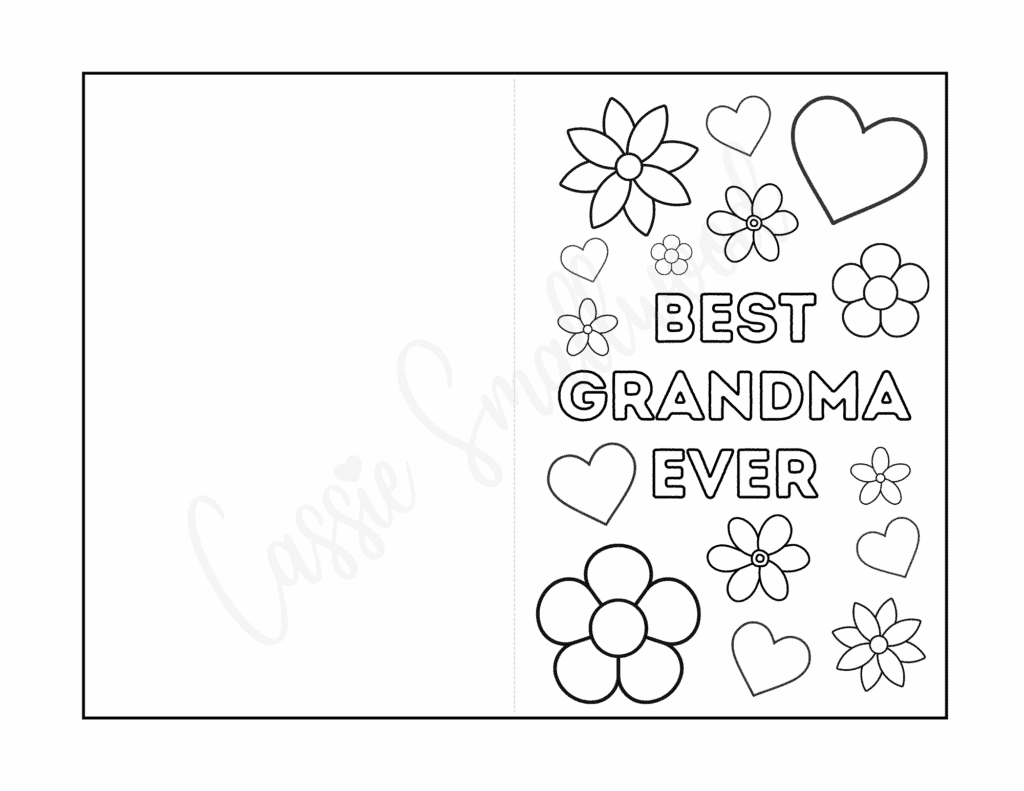 Best Grandma printable mother's day card to color free printable pdf