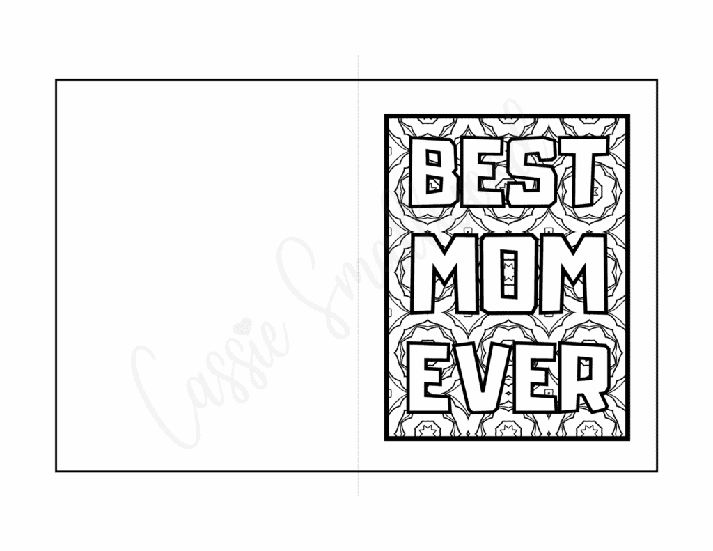 best mom ever coloring card