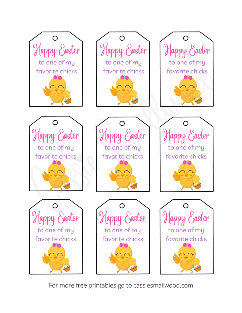 Cute Easter gift tags You're one of my favorite chicks