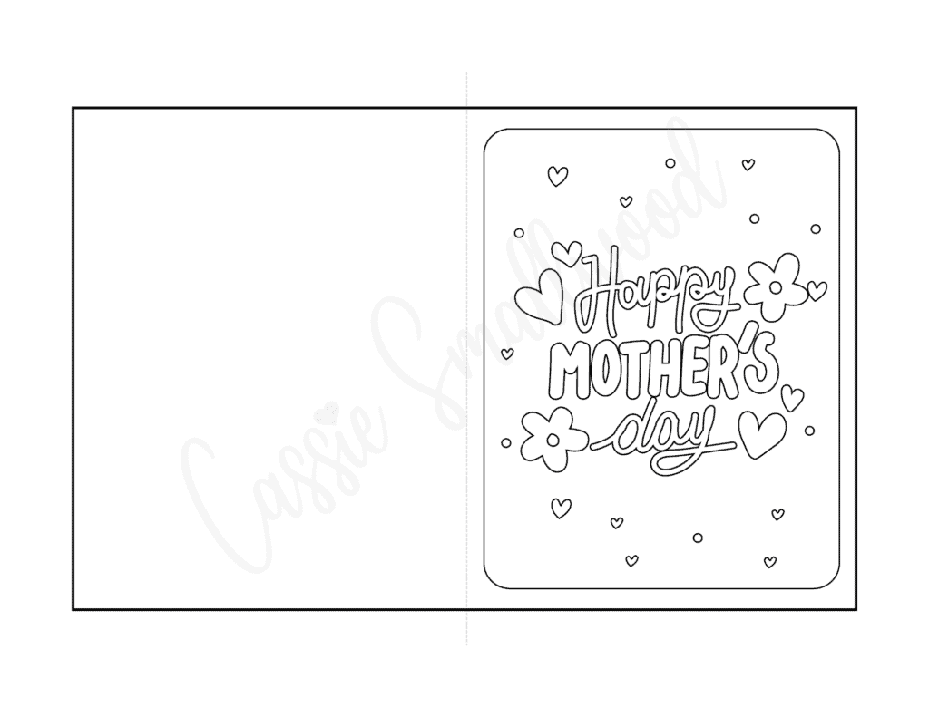 Happy Mother's Day card to color