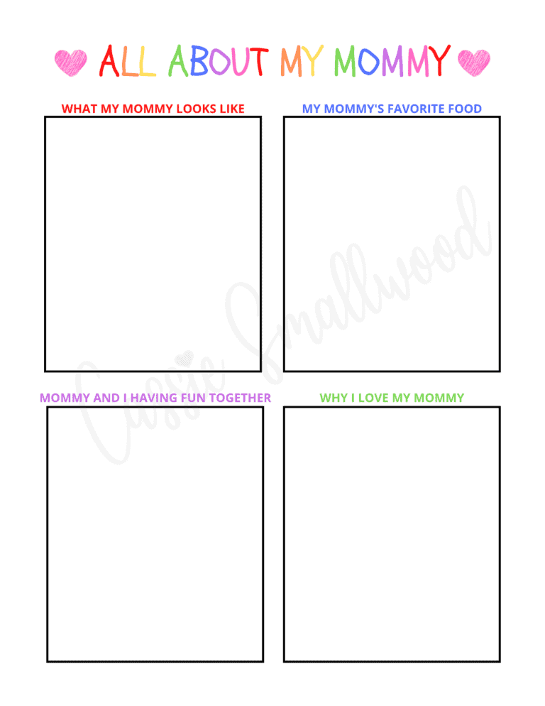 6 Cute Mother's Day Questionnaires (Free Printables) - Cassie Smallwood