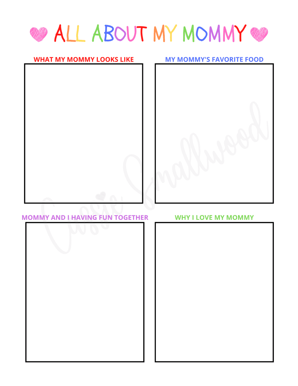 6 Cute Mother's Day Questionnaires (Free Printables) - Cassie Smallwood